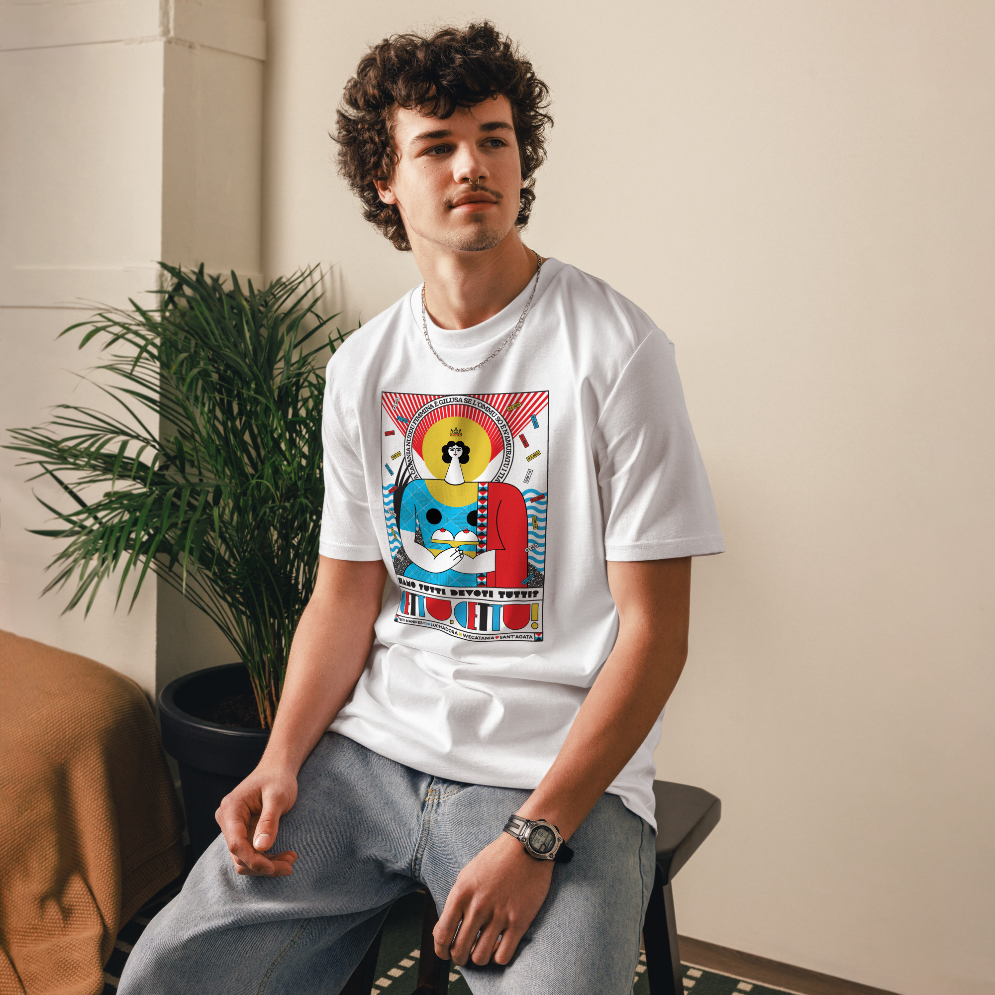 Sant’Agata Limited Edition Organic Tshirt – TESTIMANIFESTI & LUCHADORA x WECATANIA