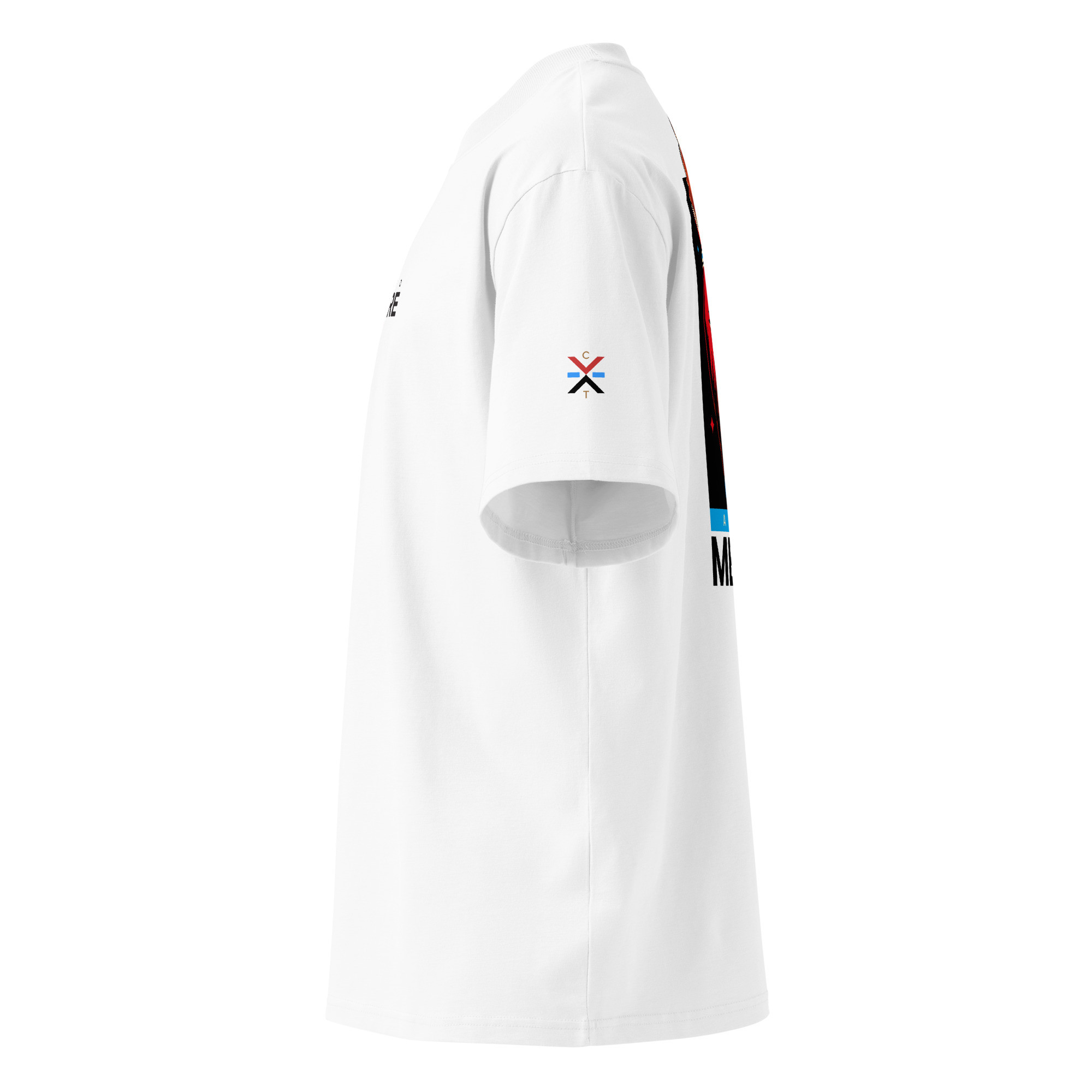 unisex-organic-oversized-high-neck-blaster-2.0-t-shirt-white-left-6a90664536672.jpg La Teoria del TUPPO – AstroMbare x Wecatania – Oversize Tshirt